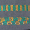Guatemalan Hand Loom Wall Tapestry, Smoky Blue with Mustard