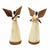 Set of 2 - Standing Sisal Angel Ornaments: Music Instruments (5-inch)