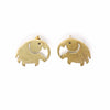 Elephant Brass Stud Earrings - Pack of 3