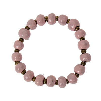 Handcrafted Stackable Set Clay Bead Bracelets from Haitian Artisans, Pastel Hues