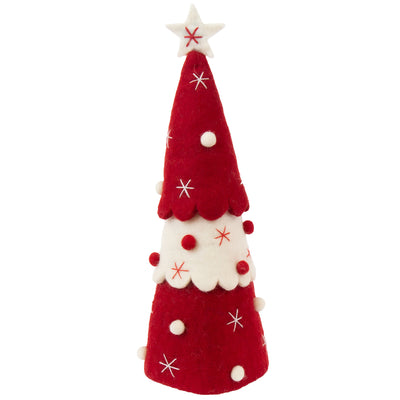 Christmas Tree Topper or Tabletop Decor, Set of 3 Red