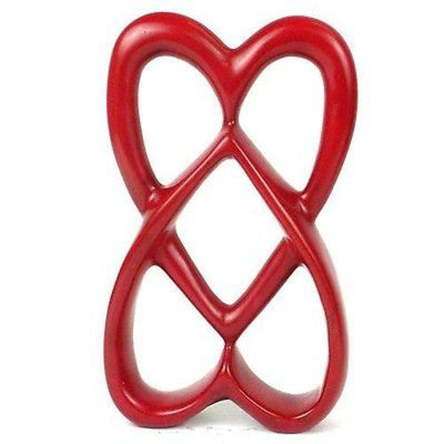 Double Heart 4 inch Red