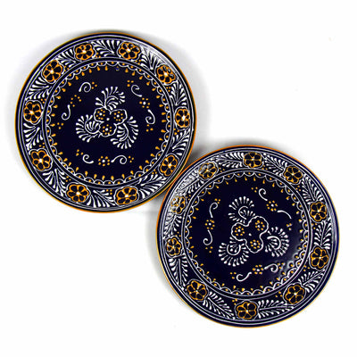 Encantada Handmade Pottery 11.75 Set of 2 Dinner Plates, Blue