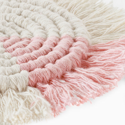 Macrame Coasters in Blush with fringe, Set of 4