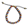 Adjustable Bone Bead Bracelet, Pinks and Blues - Pack of 5