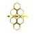 Honeycomb Adjustable Brass Ring, Golden Hue, PACK OF 3