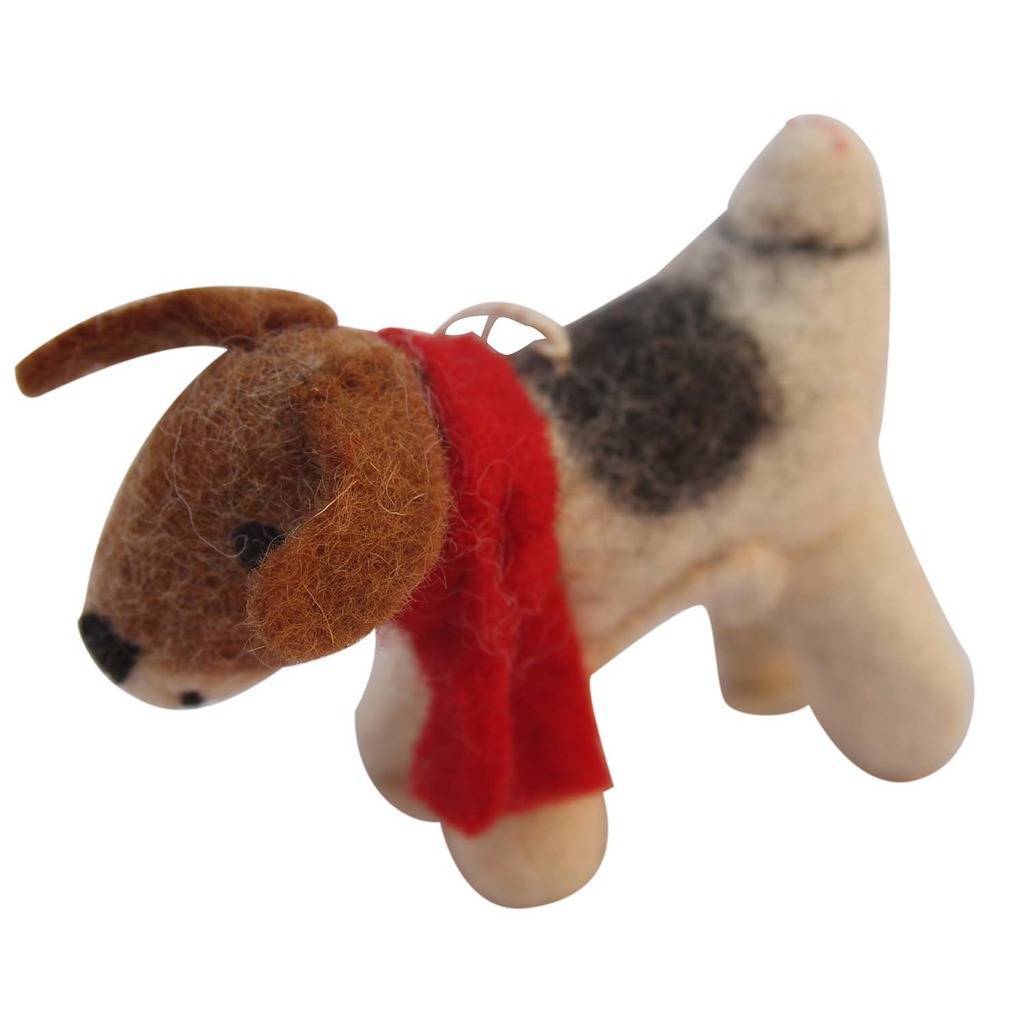 Hand Crafted Felt from Nepal: Ornament, Beagle