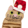 Ginger Tabby Santa Cat Felt Ornament