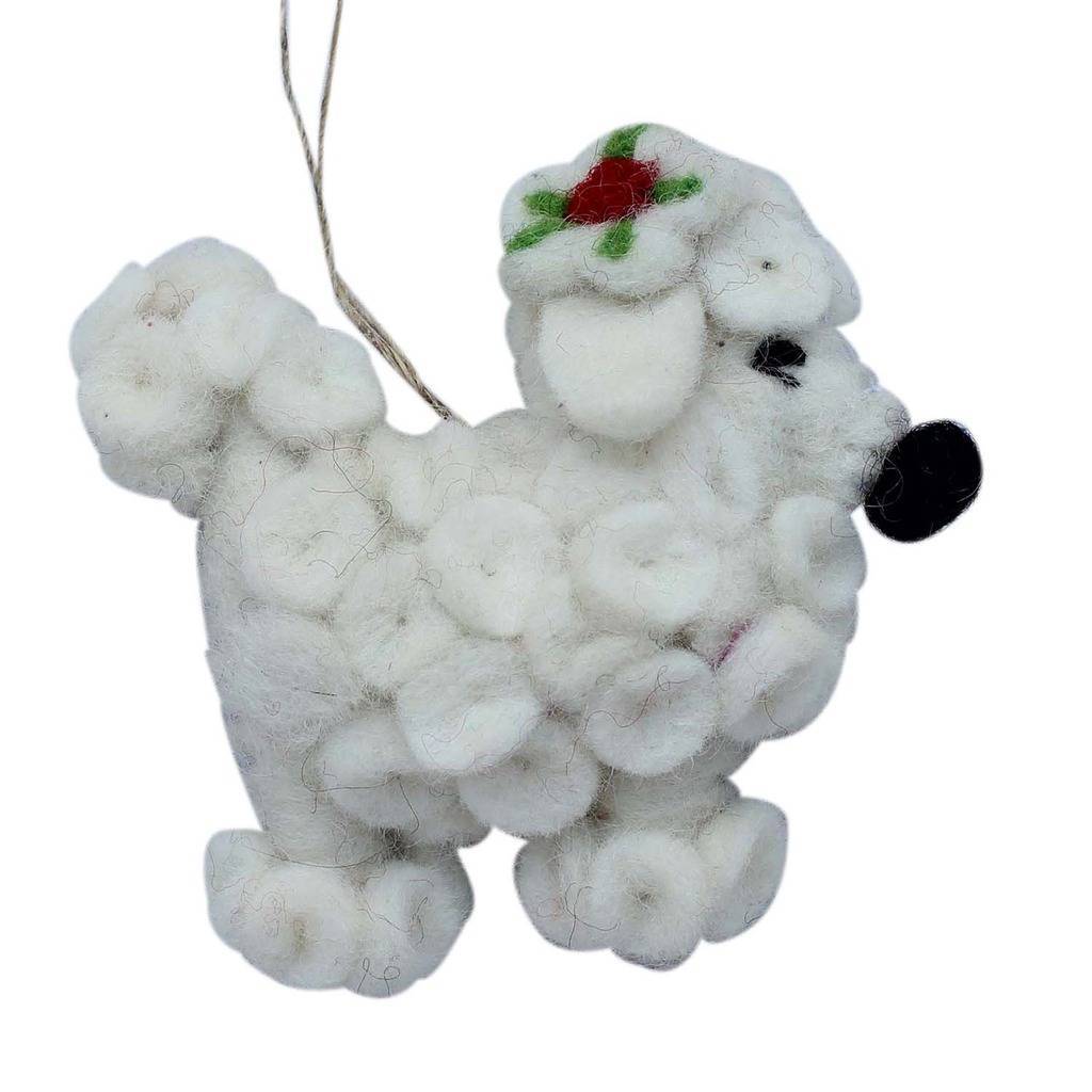 Poodle Dog Felt Ornament