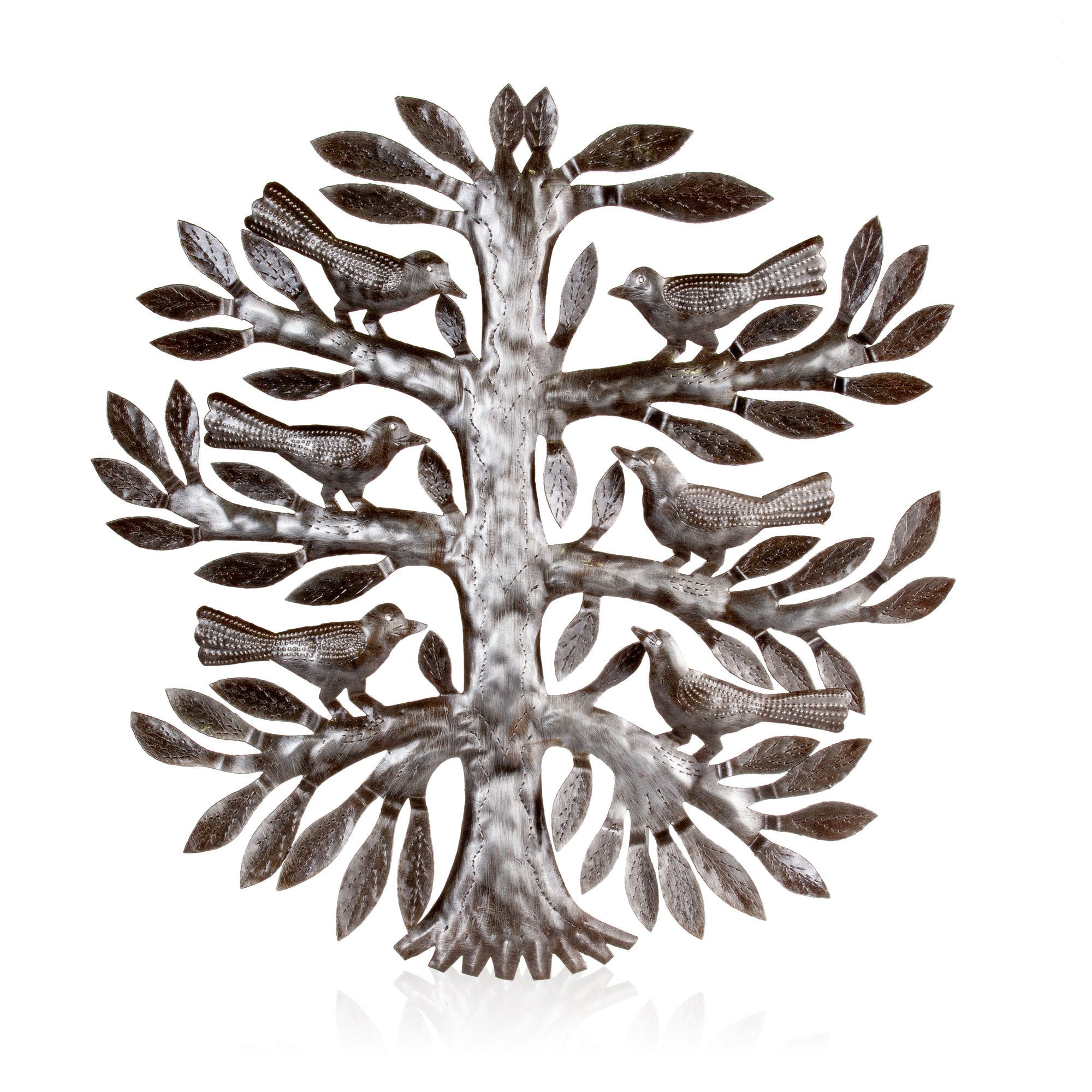 3D Tree of Life with Sitting Birds Haitian Steel Drum Wall Art Global  Crafts Wholesale