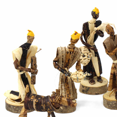 Banana Fiber Nativity 13-piece Set Round - Kenya