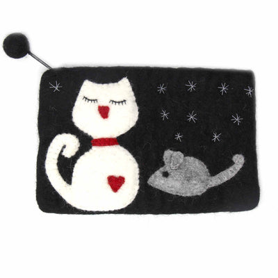 Cat Felt Zipper Pouch