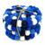 Mediterranean  Blue Felt Ball Coasters, Set of 4