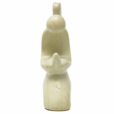 Soapstone Praying Angel Sculpture - Natural Stone