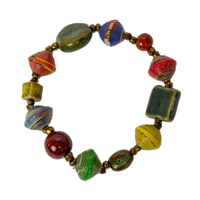 Haiti Papier Mache & Clay Bead Bracelet - PACK OF 3