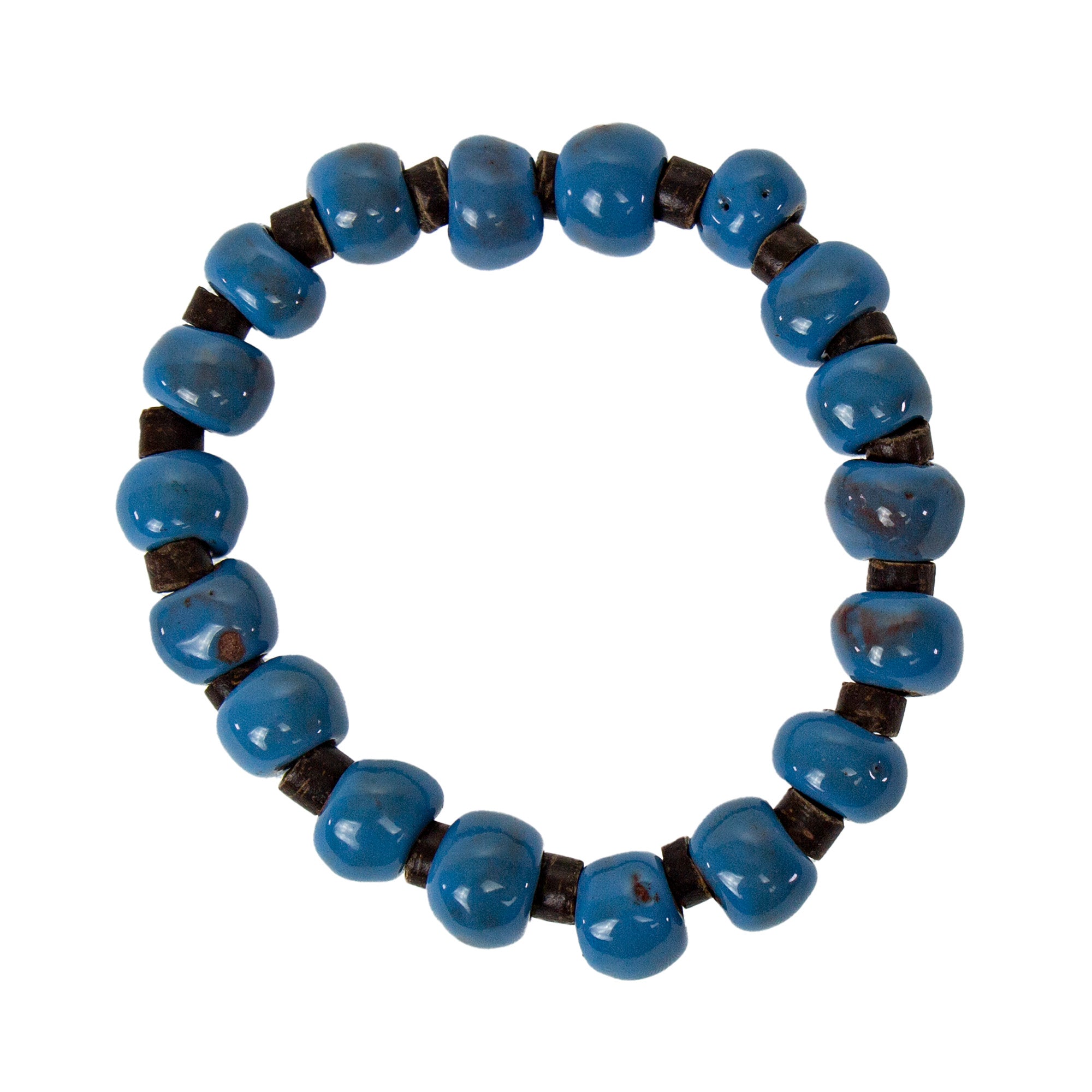 Haiti Clay Bead Bracelet, Deep Blue - PACK OF 3