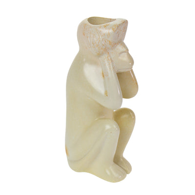 Soapstone Monkey See, Do, Hear Candlestick Holder Statues