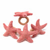 Light Rose Starfish Felt Napkin Rings, Set of 4
