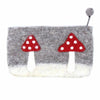 Mushroom Felt Zipper Pouch