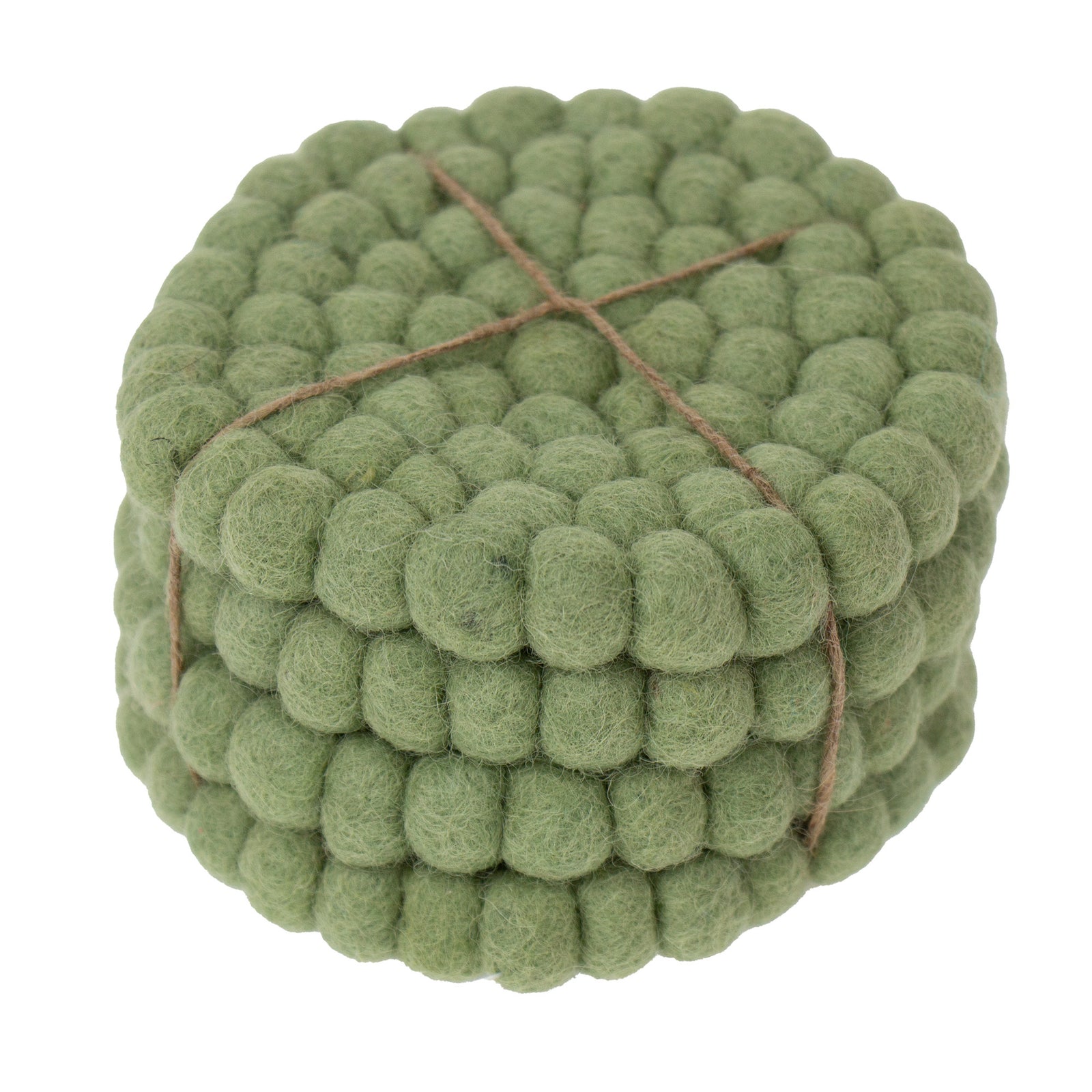 Sage Felt Ball Coasters, Set of 4