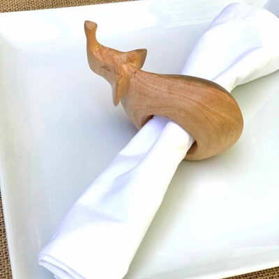 Mahogany Elephant Napkin Rings, Set of 6