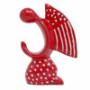 Soapstone Praying Angel Sculpture - Red Finish