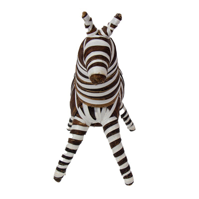 Large Banana Fiber Zebra Safari Animal Sculpture