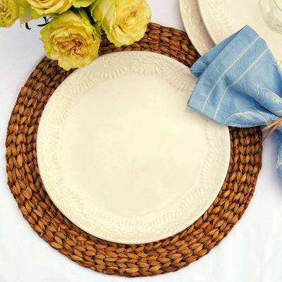 Encantada Handmade Pottery 11.75 Set of 2 Dinner Plates, Blanco