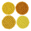 Mustard Tonal Felt Ball Coasters, Set of 4