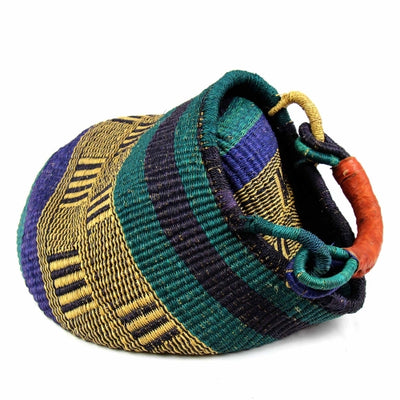 Bolga Pot Basket - Mixed Colors