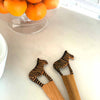 Wood Serving Set, Zebra Design