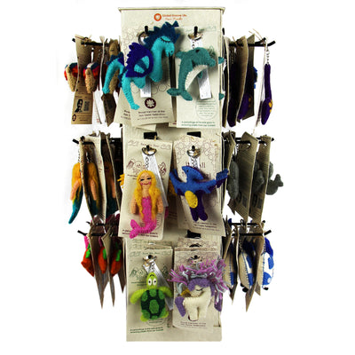 Full Set of Felt Keychains - 96 Pieces + FREE Display