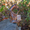 Thinking Zebra Carved Wood Sculpture Shelf Decor