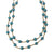 Haiti Clay Bead Long Necklace, Blue