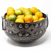 Hammered Metal Bowl with Round Handles Haitian Drum Tabletop Décor (11.5" x 8 ")