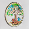 Framed Tree Painted with Birdies on Roots Haitian Metal Drum Wall Art