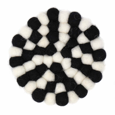 Black & White Felt Ball Trivet