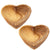 Petite Olive Wood Heart Bowls - Pack of 2