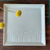 Soapstone Mushroom Design Square Plate - Food Safe