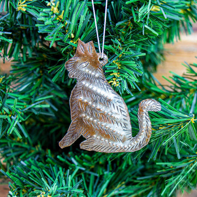 Cat Haitian Metal Drum Ornament