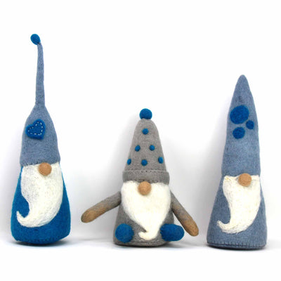 Handcrafted Felt Winter Blue Winkle Gnome Décor