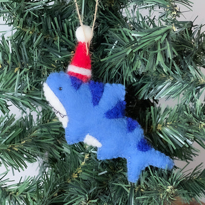 Shark Santa Handmade Felt Ornament