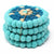 Turquoise Flower Felt Ball Coasters, Set of 4