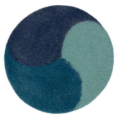 Handmade Felt Paisley 13.75inch Placemat/Charger: Tidepool