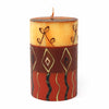 Hand-Painted Pillar Candle in Gift Box, 4-inch (Bongazi Design)
