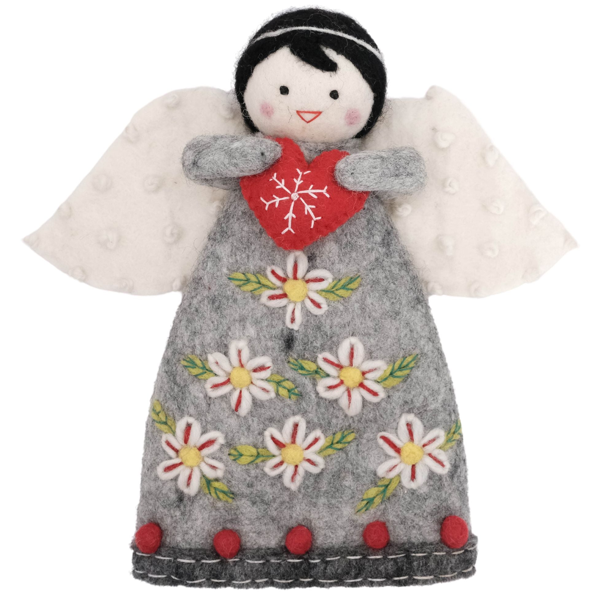 Christmas Tree Topper or Tabletop Decor, Angel Topper Grey - 10 inch Tall