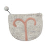 Hand Crafted Felt Pouch: Zodiac, Aries