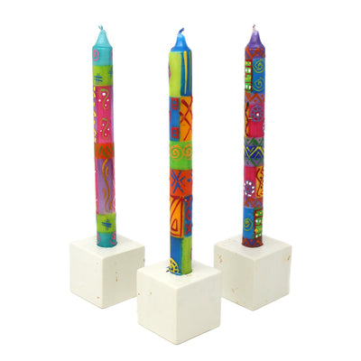 Hand-Painted Dinner Candles, Set of 3 (Shahida Design)