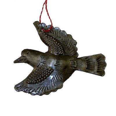 Dove Haitian Metal Drum Christmas Ornament (2.5" x 3")