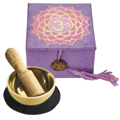 Mini Meditation Bowl Box: 2in Crown Chakra